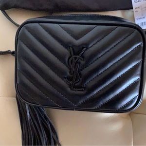 Saint Laurent YSL Lou black on black belt bag